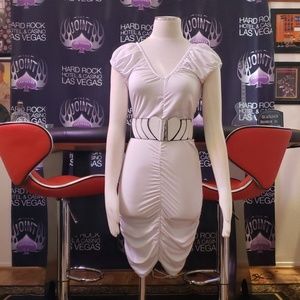 White cap sleeved dress